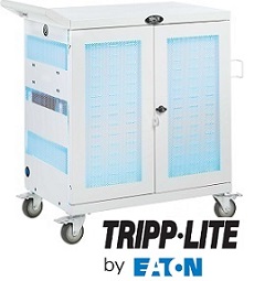 TRIPP LITE Estación Móvil de Carga UV para Múltiples Dispositivos Móviles, Tabletas iPad y Android. Grado Hospital Antimicrobiano